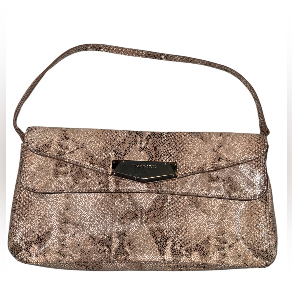 Vince Camuto Brown Snake Print Women’s Clutch Bag
